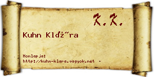 Kuhn Klára névjegykártya